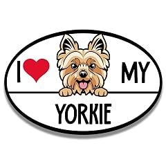Magnet Me Up I Love My Yorkie Dog Breed Car Magnet Decal 4x6 Inches Oval Adorable Decoration for