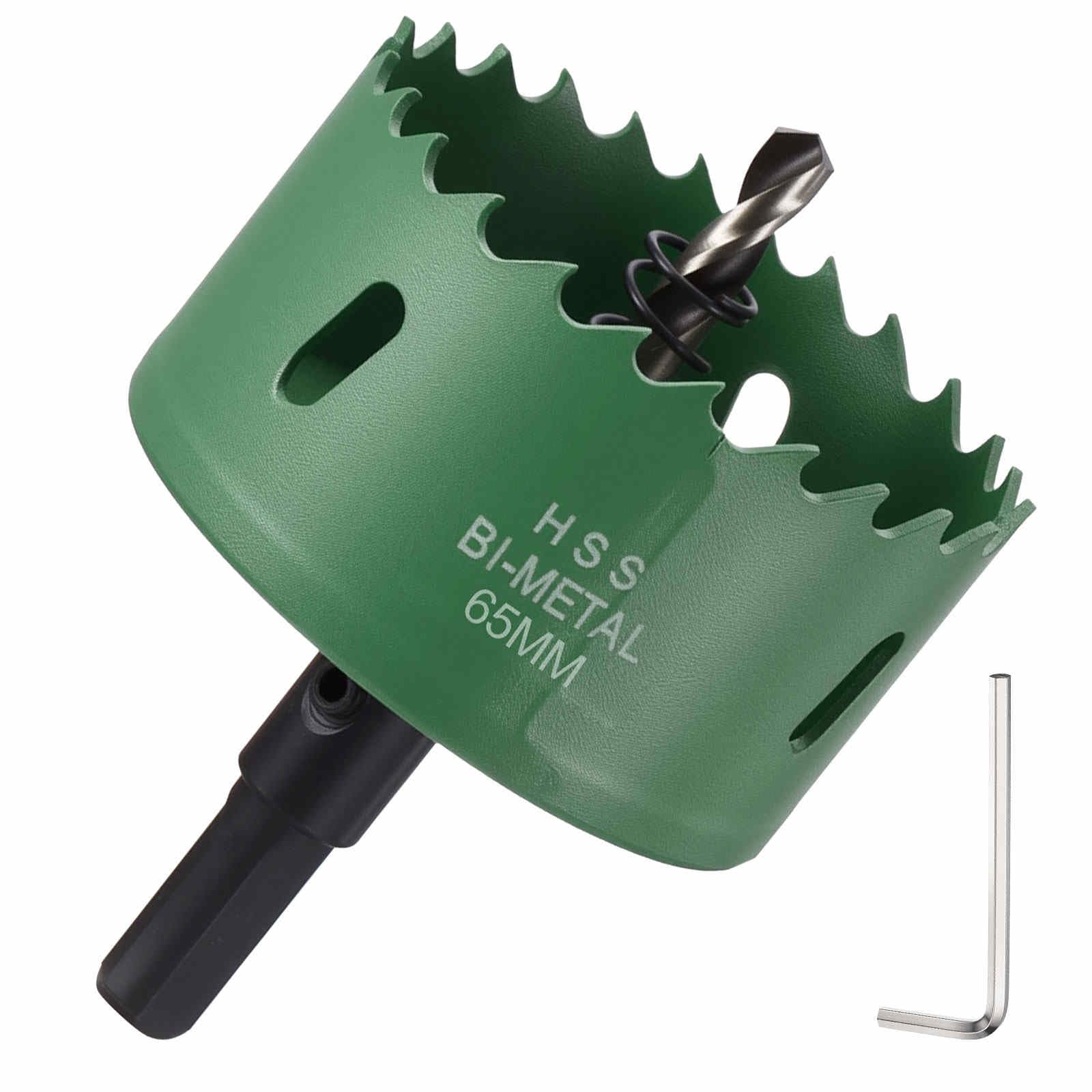 DTGN 2-9/16" Bi-Metal Hole Saw M42 HSS - 65mm Hole Cutter - Good for Thick Stainless Steel/Alloy/Aluminium/Brass/Copper - Green
