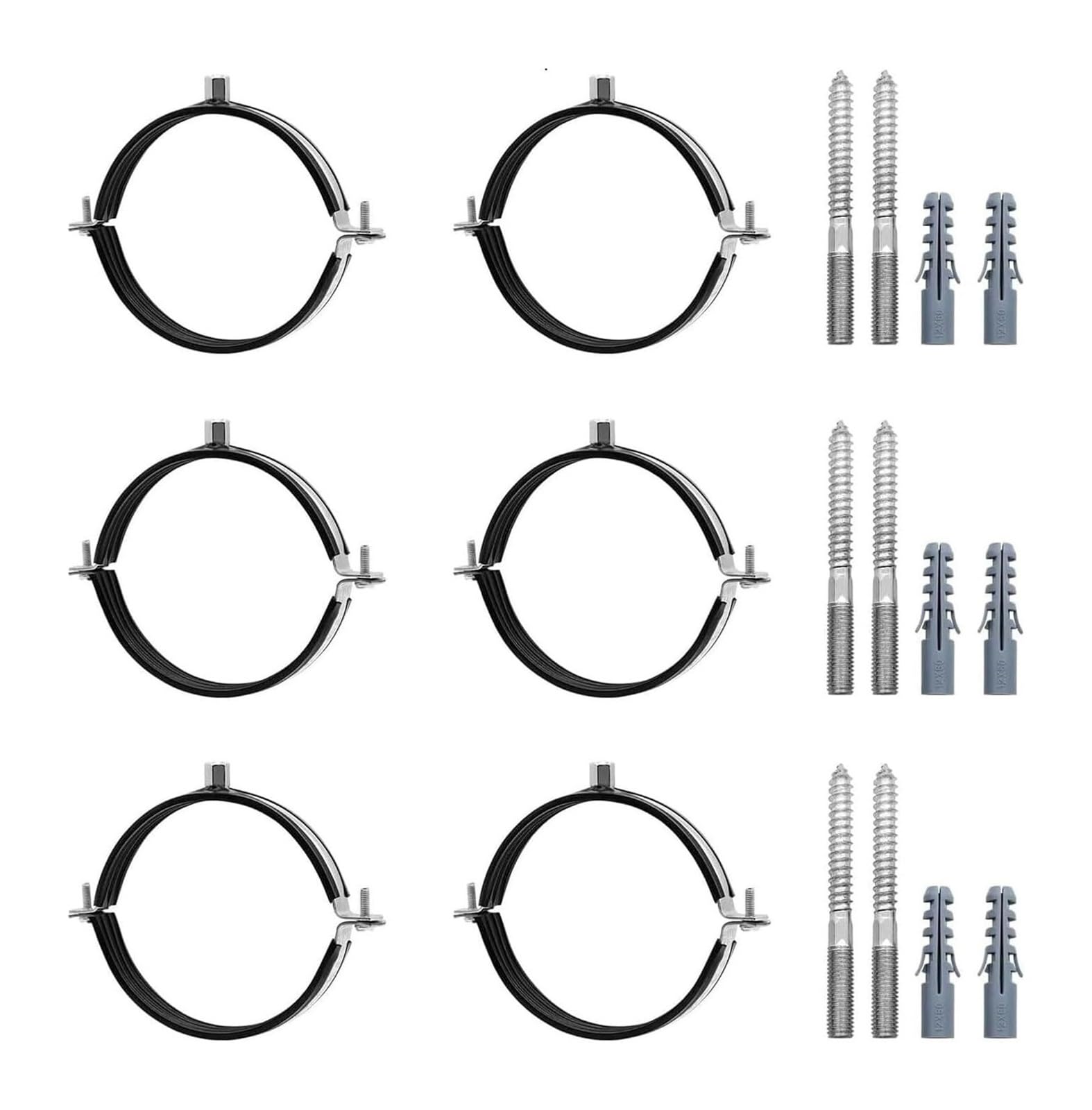 Pince de suspension de tuyau à anneau fendu 60-64mm pour montage mural de tube