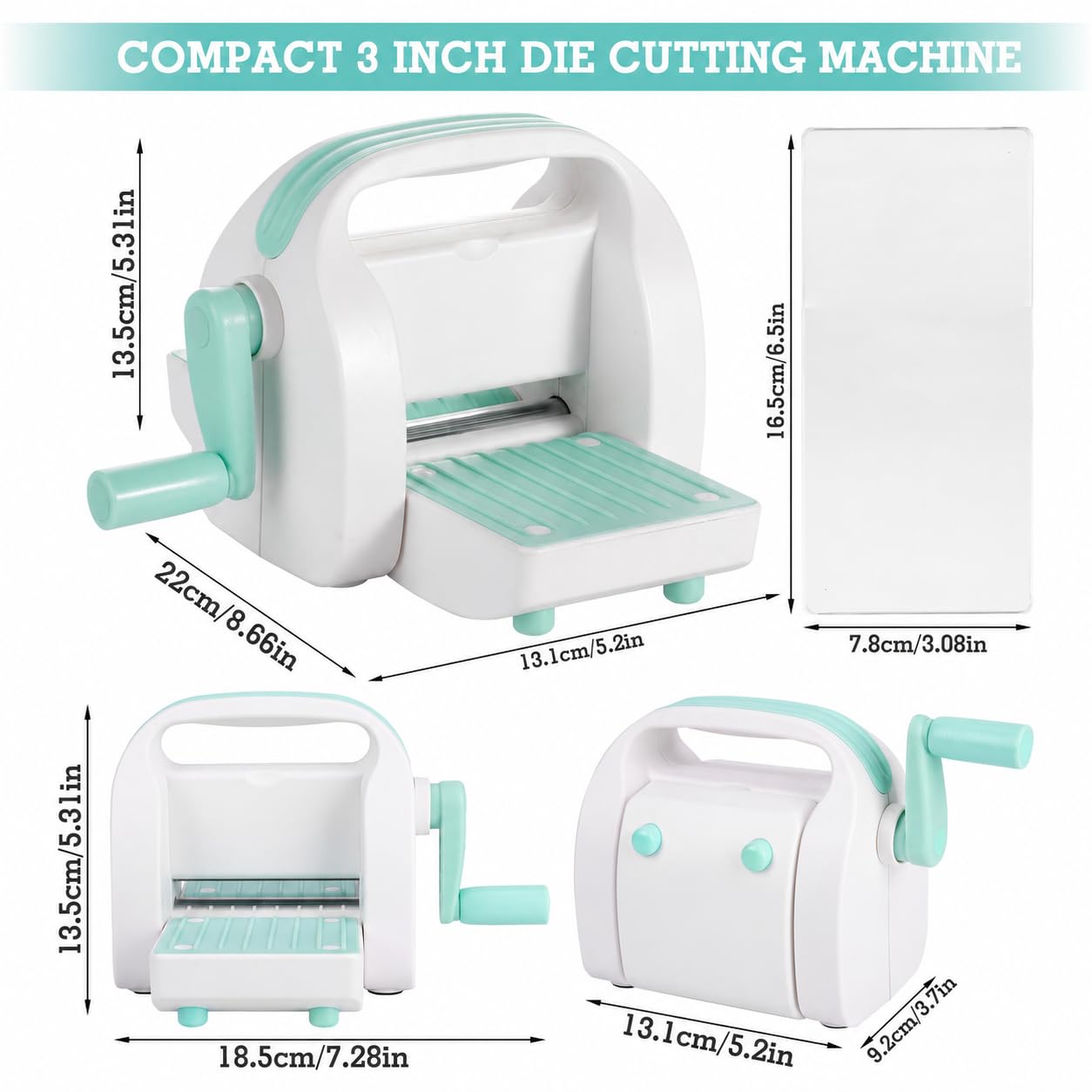 CraftGenes Mini machine de découpe, machine de gaufrage de 7,6 cm pour scrapbooking et fabrication de cartes, fente d'alimentation – Outil de bricolage compact pour travaux manuels en papier