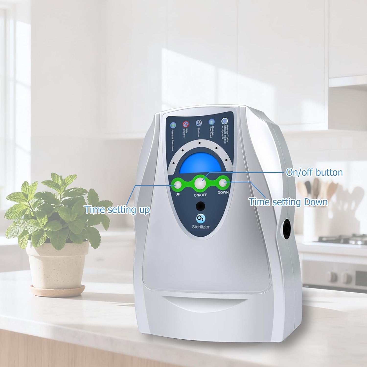 Ozone Machine Generator,Multipurpose Water Ozonator with Timer for Air,Water,Food,Home,Room,Car
