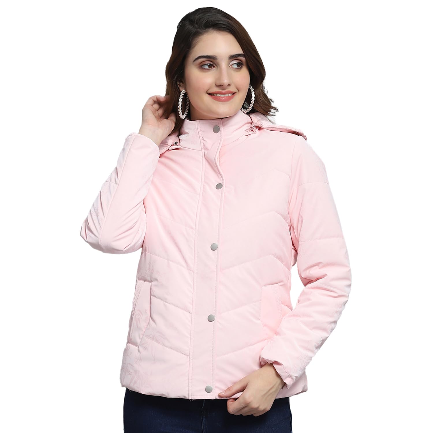 monte carlo Womens Printed Pink Detachable Hood Full Sleeve Jacket-picture-29
