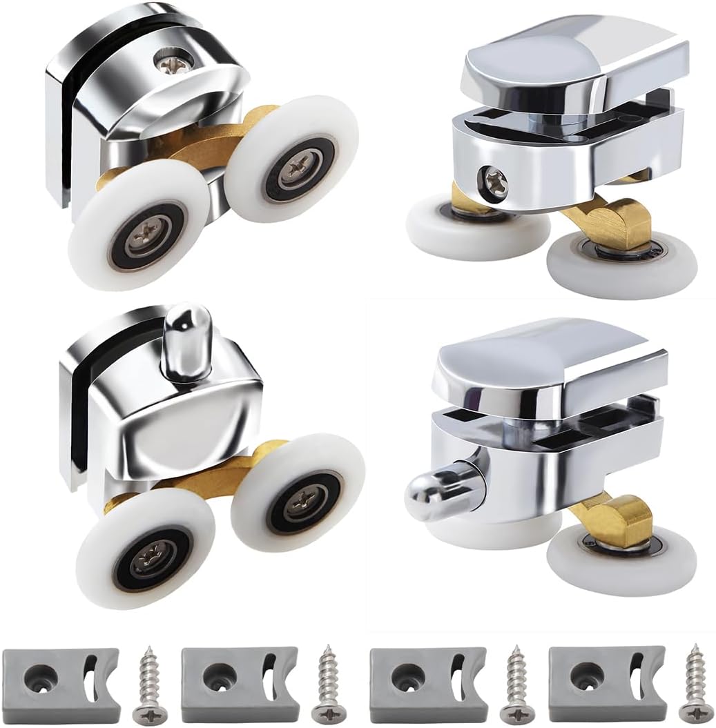 Set 4 Rulli Per Porta Doccia Scorrevole - Ricambio Per Vetro 4-6mm