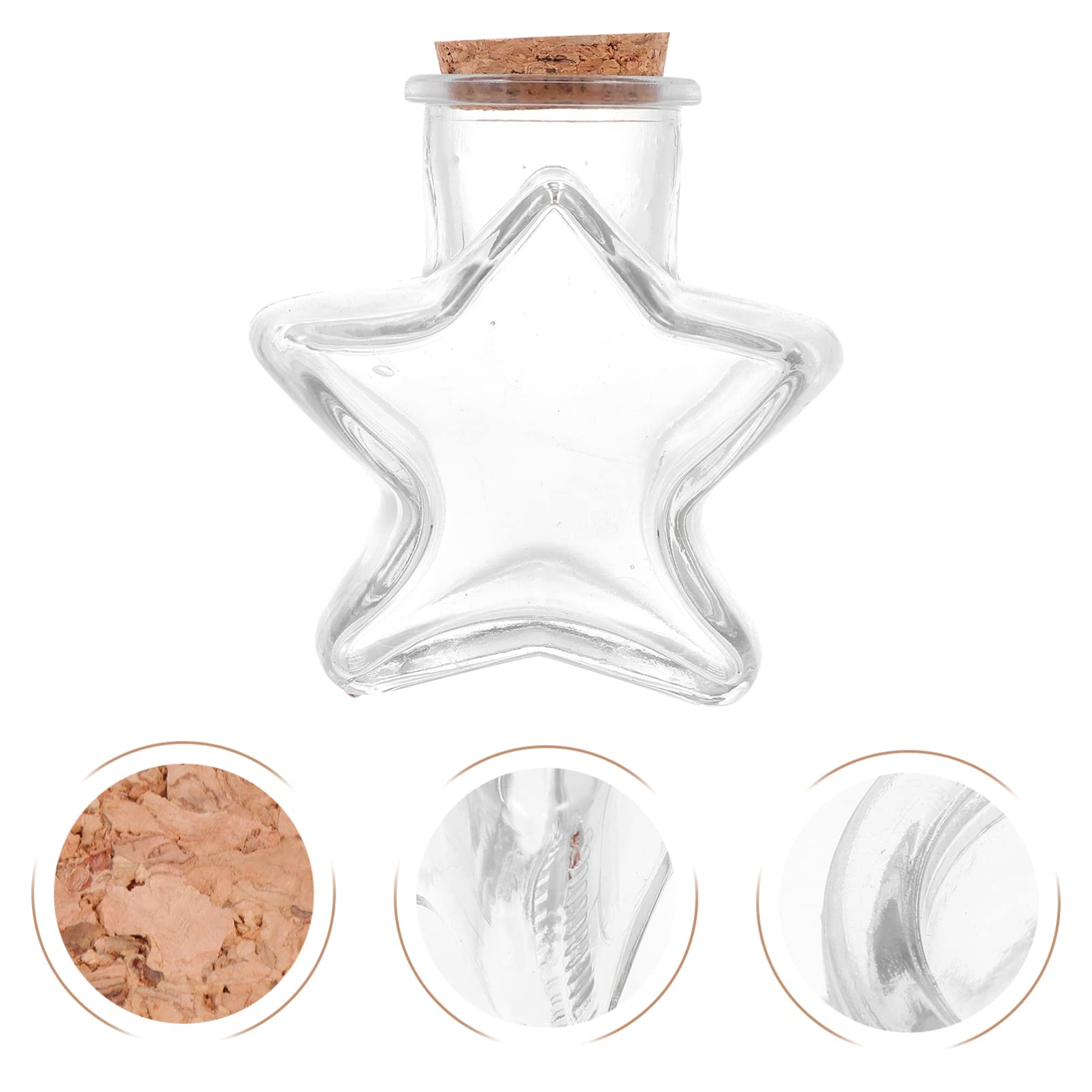 Amosfun Confezione Da 5 Barattoli in Con Messaggio - Bottiglie in Con Di Sughero Decorazioni Bottigliette Di Profumo Accessori Per Foto