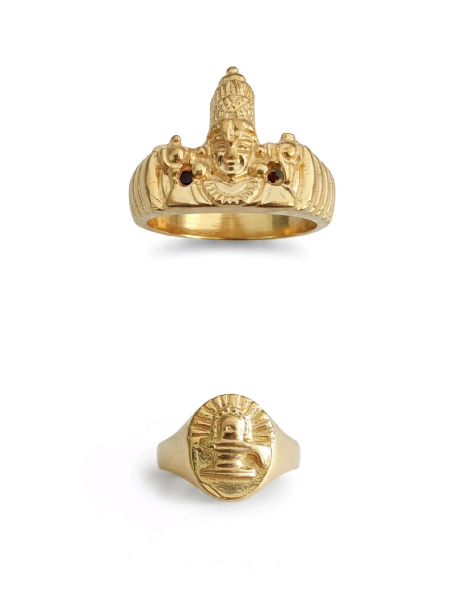 Panchaloha Rings Combo for Women and Men, Non Polish, Size 18, Traditional Impon Rings Set