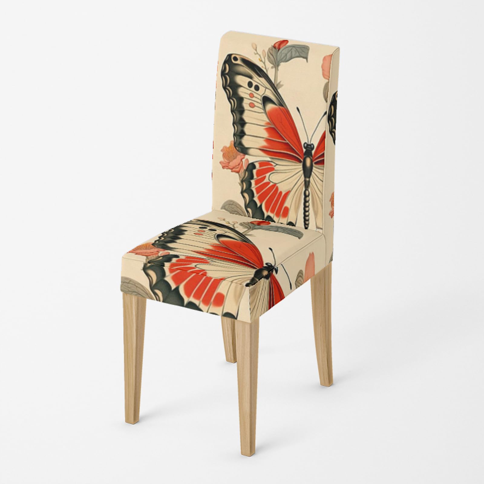 Coprisedia Stampa Farfalla Coprisedia Elasticizzati Con Schienale,Jacquard,Coprisedia Lavabile Coprisedia,Universale,Decorazione Sedia Per Soggiorno, Cucina, Casa Décor, Hotel(Set Da 6)