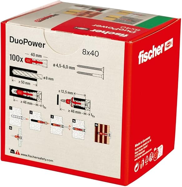 fischer - Cheville bi-matière et multi-matériaux DUOPOWER 8x40 / Boîte de 100 - 3