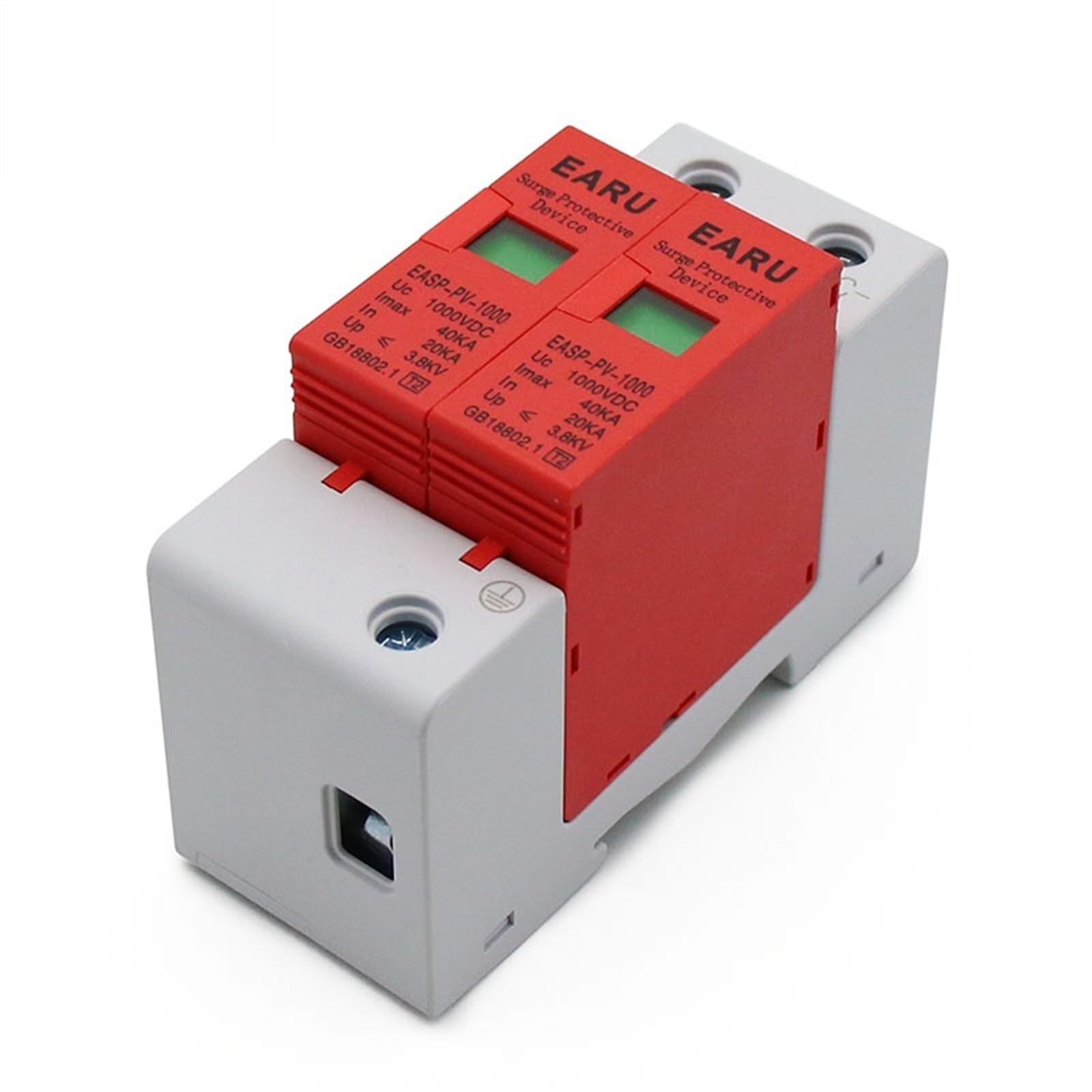 SPD DC 2P 1000V 20KA ~ 40KA Casa Protezione Contro Le sovratensioni da Fulmine Dispositivo di Protezione scaricatore a Bassa Tensione Sistema Solare fotovoltaico fotovoltaico Interruttore