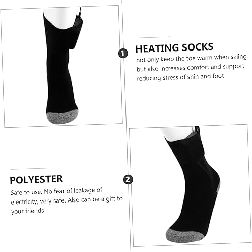 Miniatura 8 de BESPORTBLE Calcetines calefactables USB Aa batería calentadores de pies para mujeres hombres calcetines de vestir eléctricos con batería recargable