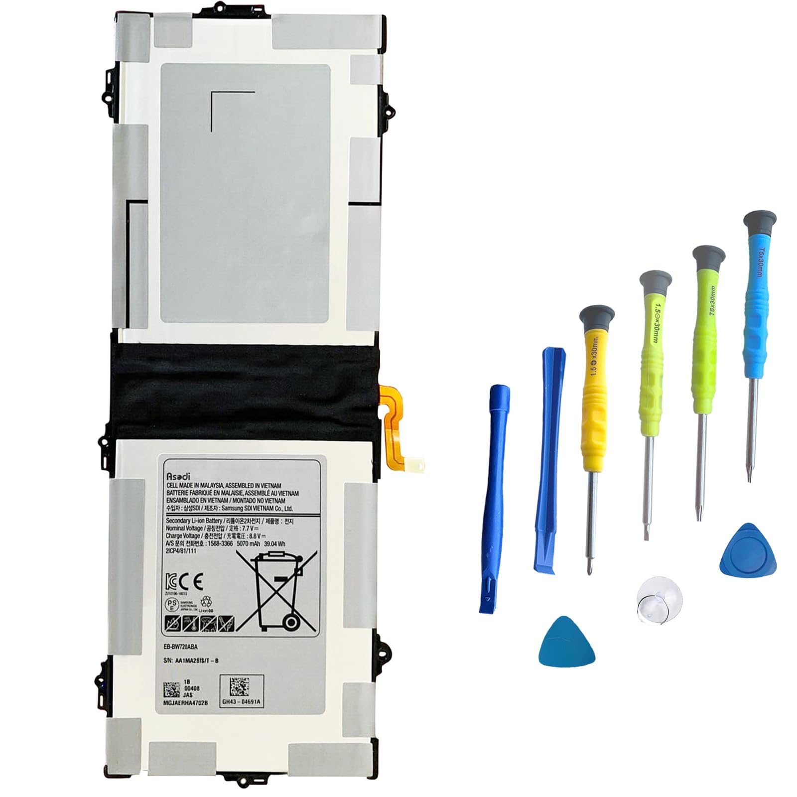 ASODIEB-BW720ABA EB-BW720ABE Laptop Battery Compatible with Samsung ChromeBook Plus V2 XE520QAB XE521QAB Chromebook 4,4+ XE310XBA XE350XBA Galaxy Book 12 SM-W720 SM-W723 SM-W727 SM-W728 GH43-0469A