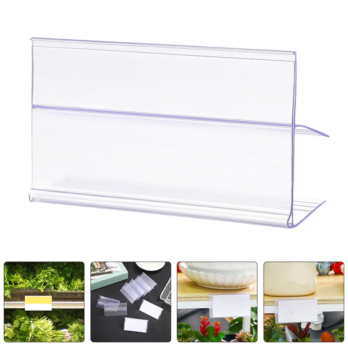 100pièces Porte-étiquettes Transparent Pour Étagère Lot De Supports Affichage De Prix Pratique Pour Supermarchés Et Magasins Pour Fruits Et Légumes Conception Stable Et