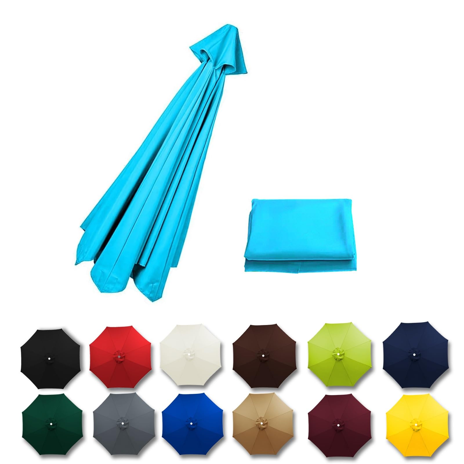 Replacement Parasol Canopy 2.0m 2.7m 3.0m Parasol Replacement Cover Sun Shade, 6/8 Ribs Umbrella Replacement Cloth For Patio Market Umbrella Outdoor (Color : I, Size : 2.7m-8Ribs)