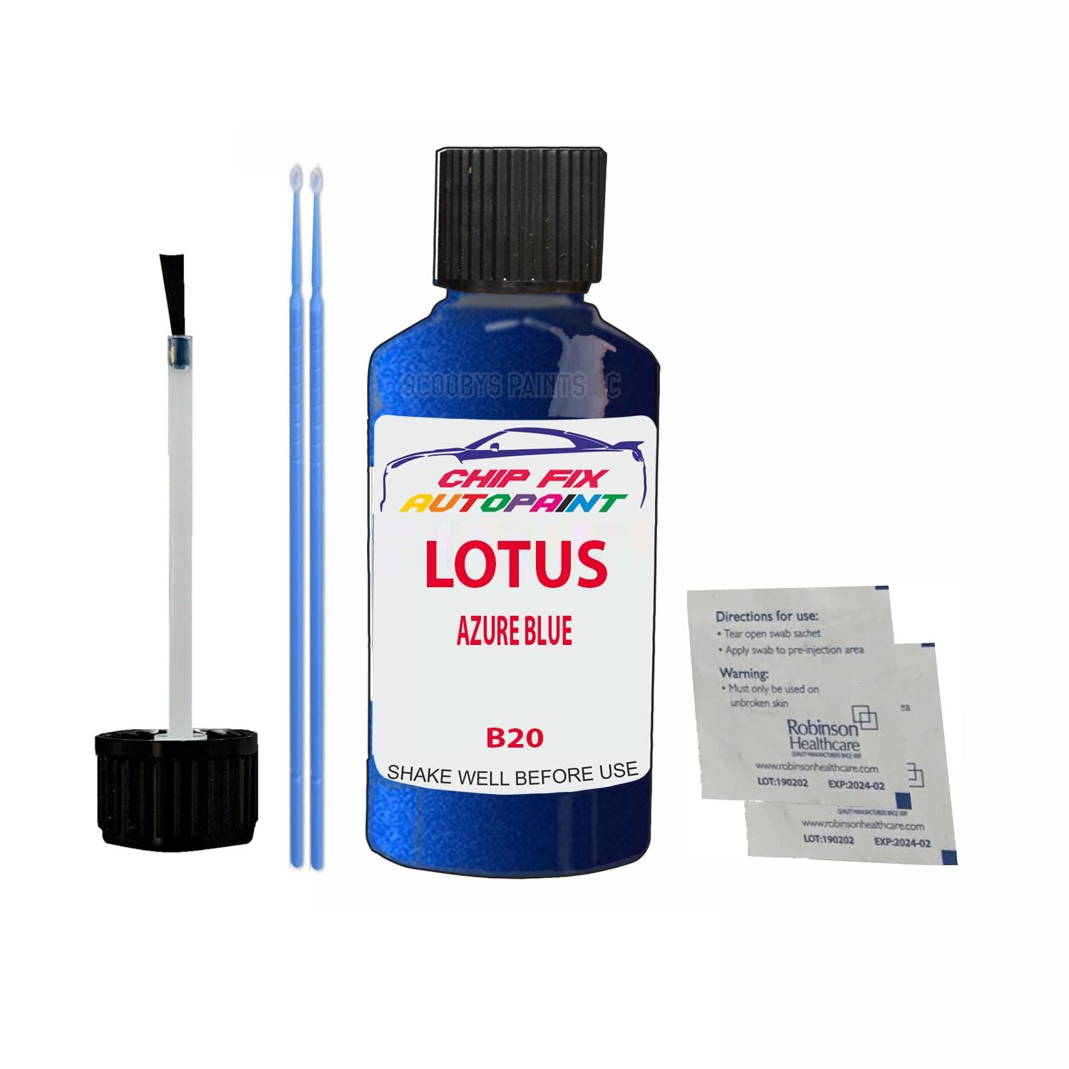 Scoobys Paints Back In The Mix Azure Blue Touch Up Paint For Lotus B20 Metallic