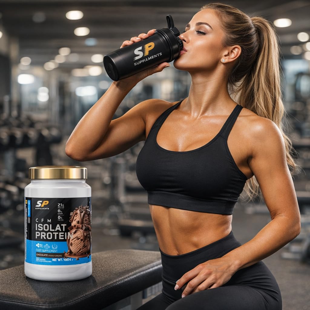 SP - Proteína Isolada - Proteína Whey para Masa Muscular - Protein Isolate Isolat - Proteína Premium ultrafiltrada sin grumos - 1kg (Chocolate)