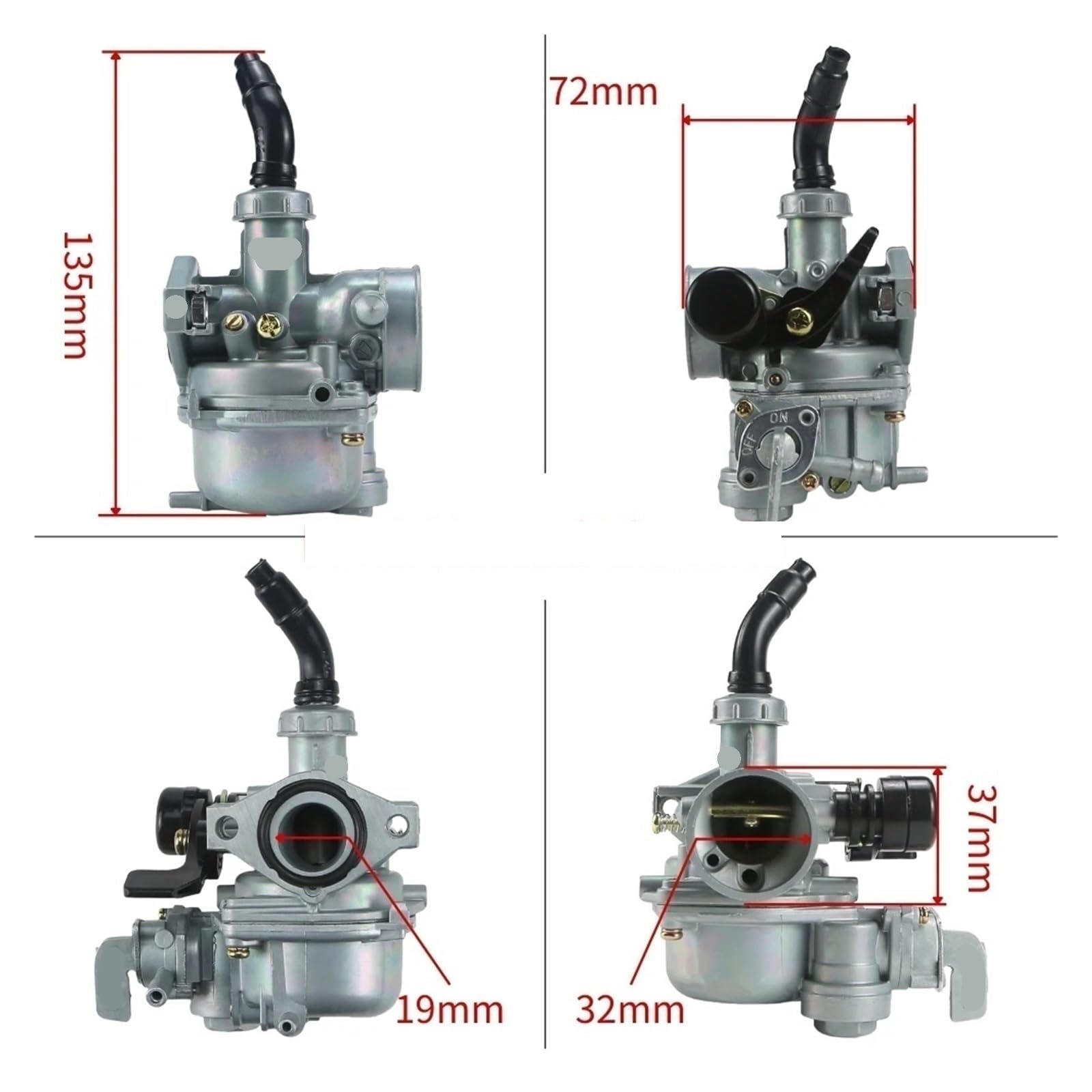 kit de carburador Carburador PZ19 de 19mm para motocicleta Para Keihin, para Honda C100 DY100 Wave100 CD100SUPRA X110 para Dream EX5 100cc(19mm-B)