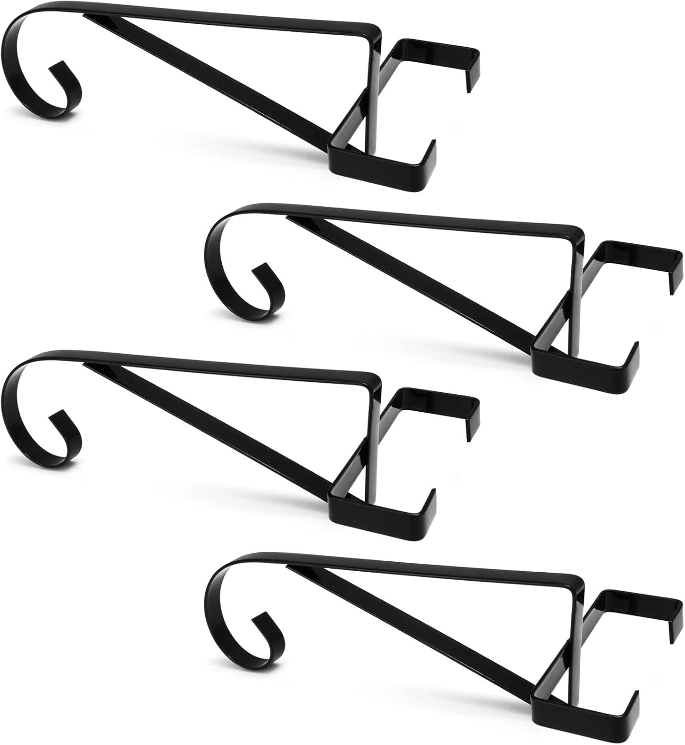 JMIATRY 4 Pcs Heavy Duty Hanging Basket Bracket, No Drill Fence Post
