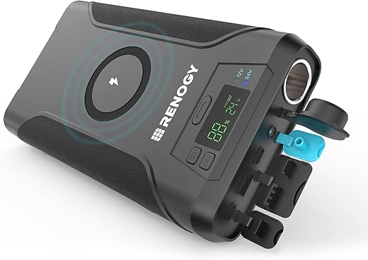 Renogy 76800mAh 276.48Wh 12V Power Bank Brick, Portable Power with 100W PD, CPAP Battery for Camping, High Capacity Camping Power Bank, USB-C DC Wireless Charging, CPAP Battery Backup Power Supply