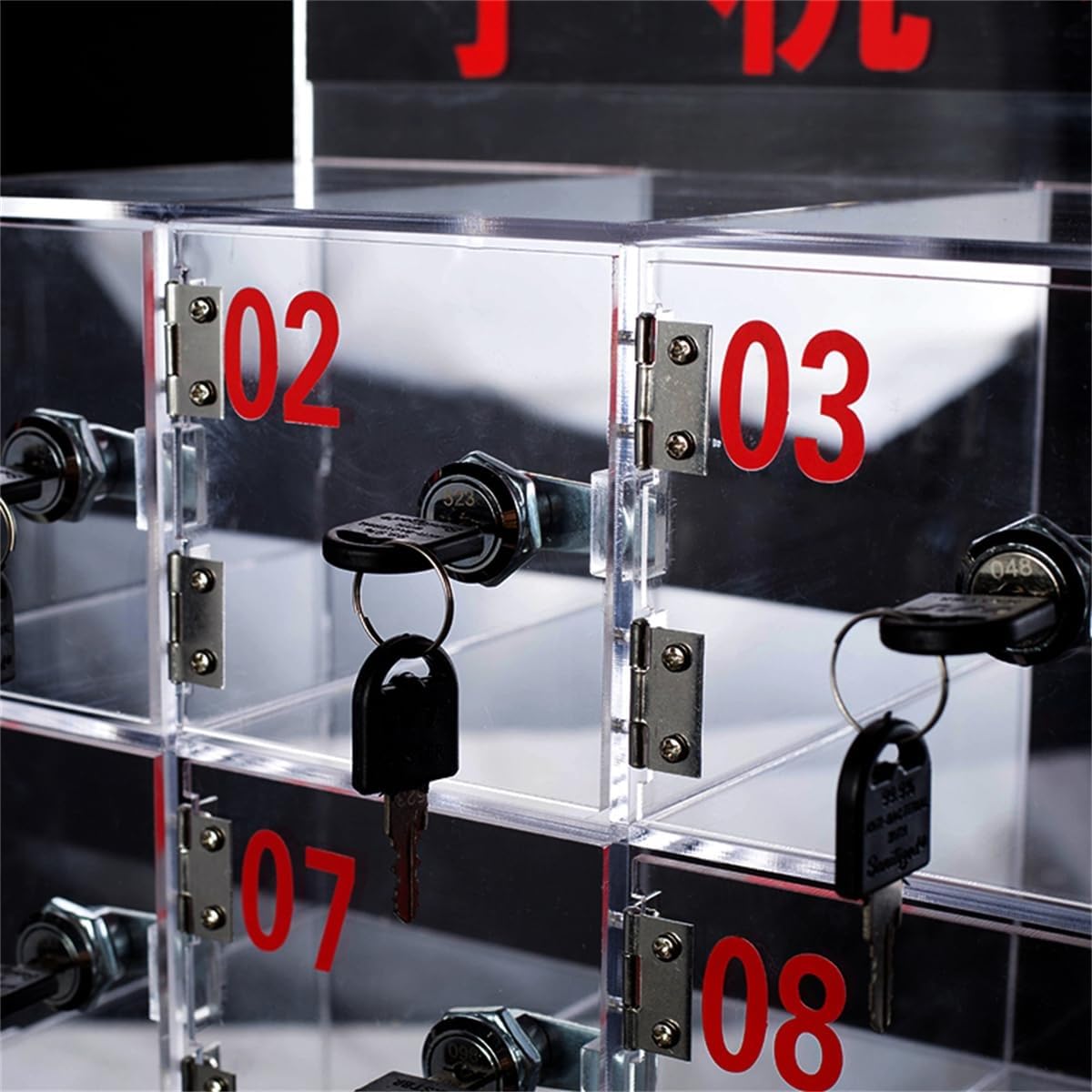 SDdPulse Armario de almacenamiento acrílico para teléfono con 25 ranuras con puertas y llaves de bloqueo, armario transparente para teléfono celular para una protección segura de dispositivos móviles