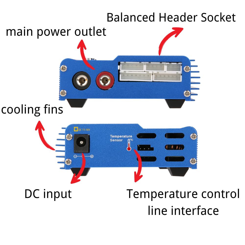 Jadeshay Cargador de Equilibrio,80W Cargador Lipo Descargador de Equilibrio para LLiPo NiMH RC Batería,con Pantalla LCD (EU Plug)