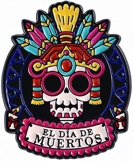 Colorful Skull Pin -Funny Mexican Culture Enamel Pins Brooch for Backpacks, Jackets, Hats.Day of the Dead Brooches Gifts for Mexican Culture Lovers and Adults.