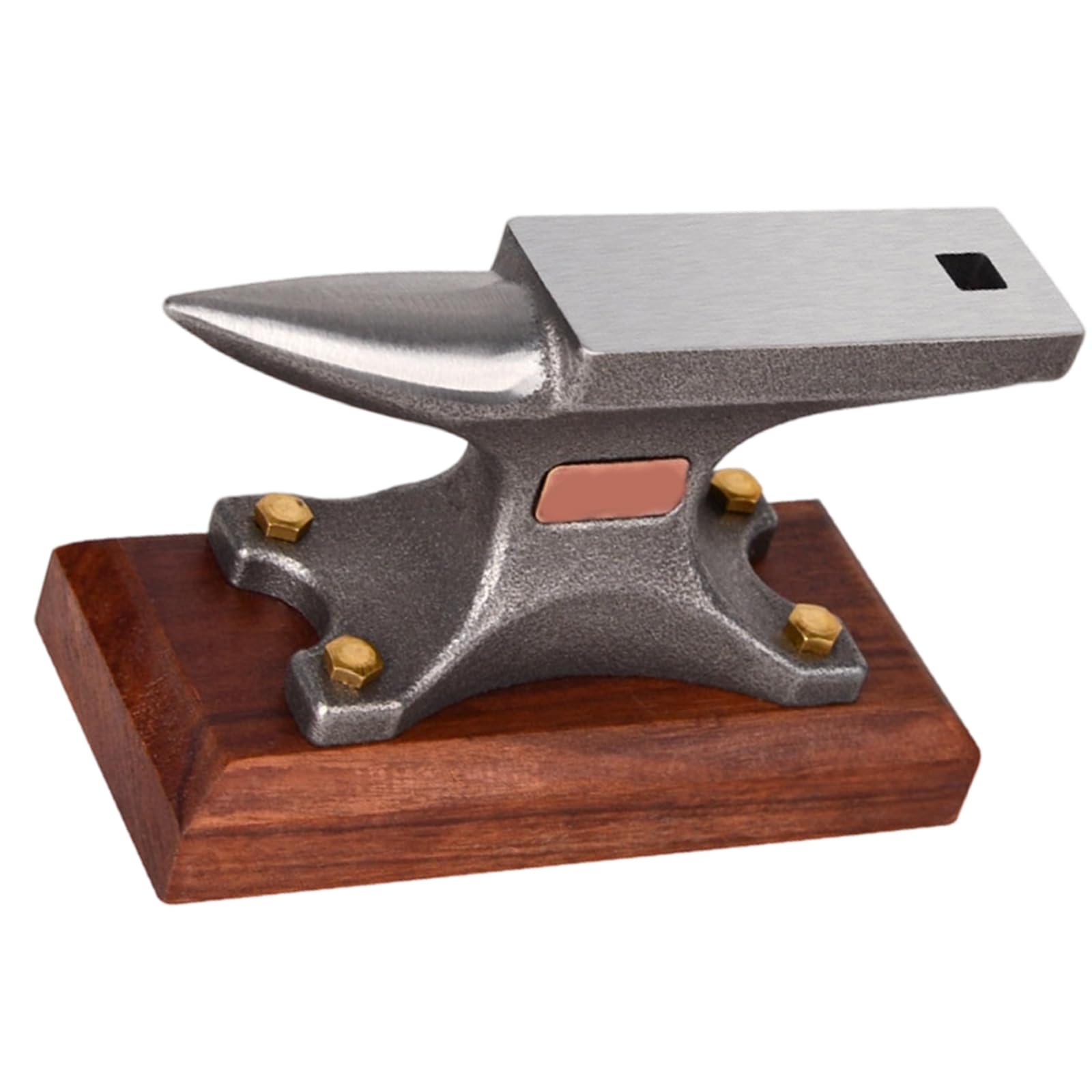 Enclume professionnelle en acier pour travaux manuels et forgeage des métaux - Bloc d'outils de bijoutier avec base en bois d'ébène robuste - Enclume de forgeron portable