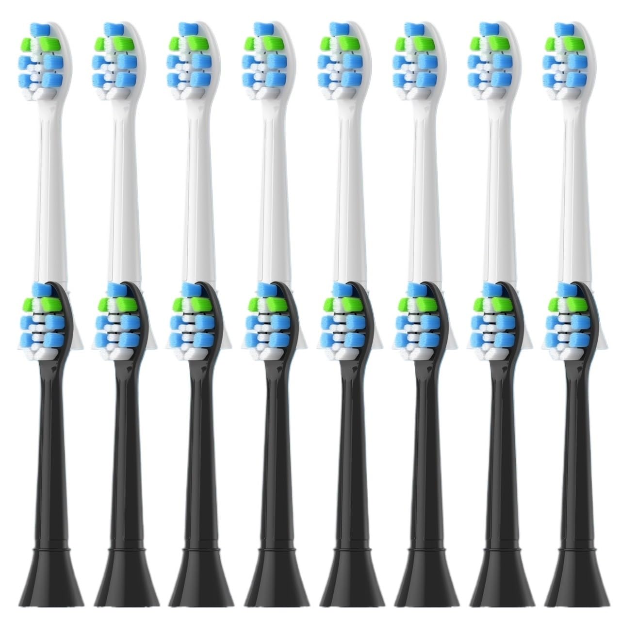 Cabezal de cepillo dental eléctrico, compatible con Philips | Cabezal de repuesto, pieza de plástico para cepillo dental eléctrico(8White 8Black)