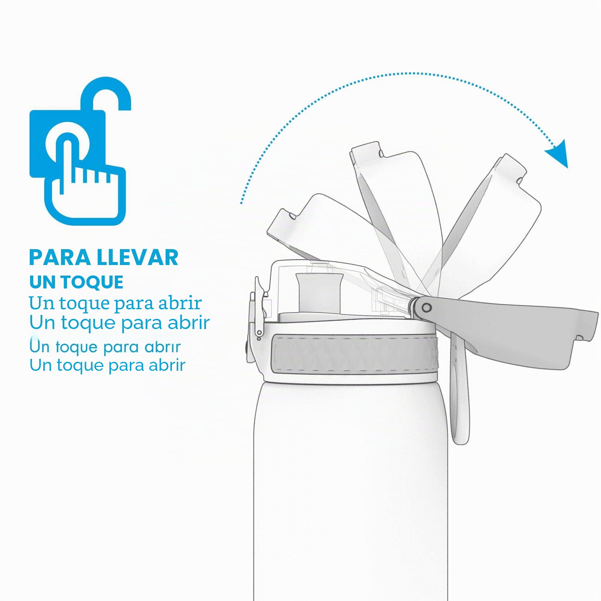 ion8 Botellas de Agua, a Prueba de Fugas, Fácil de Abrir, Cierre Seguro, Apta para Lavavajillas, Libre de BPA, Tapa Higiénica Abatible, Asa de Transporte, Fácil Limpieza