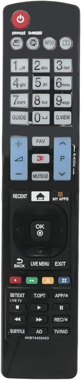 VINABTY AKB74455403 Remote Control Replaced for LG 3D SMART TV 42LF652V 42LF653V 42LF6529 50LF652V 50LF653V 50LF6529 55LF652V 55LF653V 55LF6529 PS51F5500AW