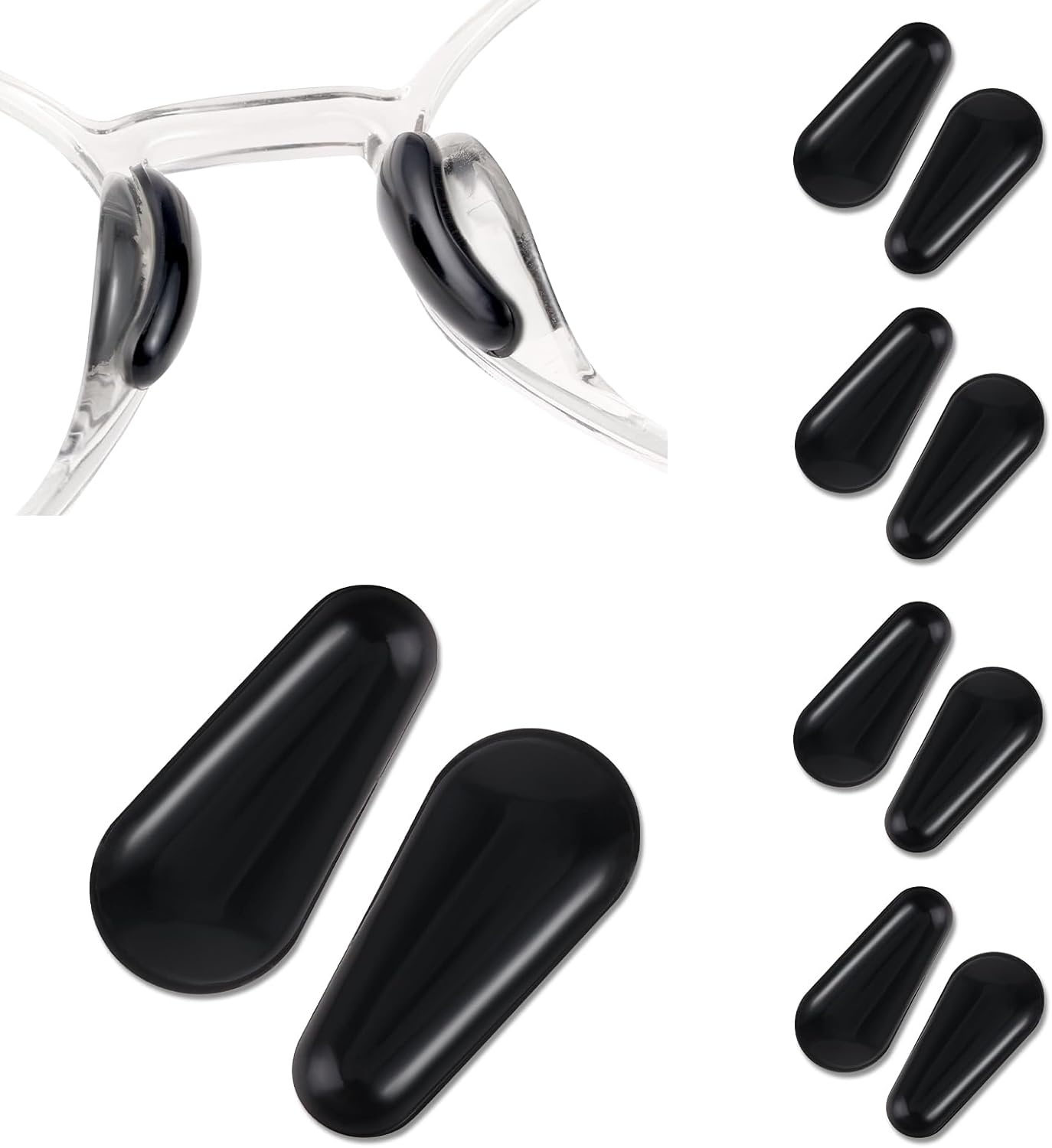 Ouligay 5 Pairs Eyeglass Nose Pads for Glasses Adhesive Glasses Nose Pad Silicone