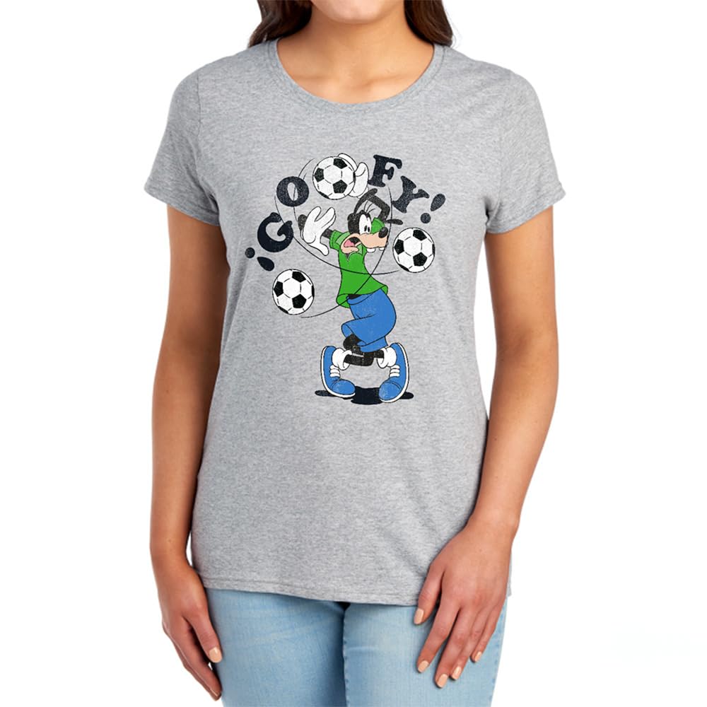 Disney Goofy Football Tangle Womens T Shirt, Athletic Heather, XX-Large