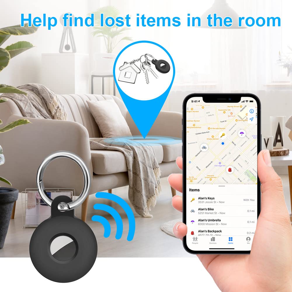 Ainiv Llavero para AirTag, 1 Pieza Llaveros para AirTag Funda Protectora de Silicona, Localizador Keychain Portátil Antipérdida, Protectora Funda Mascotas y Mochilas — view 62
