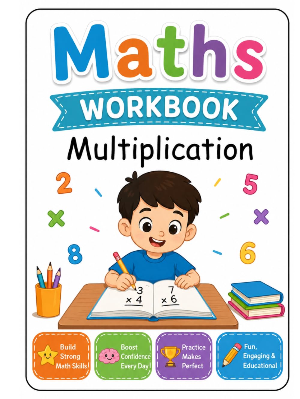 Maths Workbook: Multiplication Practice for Kids Ages 6-9: 100+ Fun Multiplication Worksheets, Times Tables Exercises, Math Drills, and Skill-Building Activities for Elementary Students