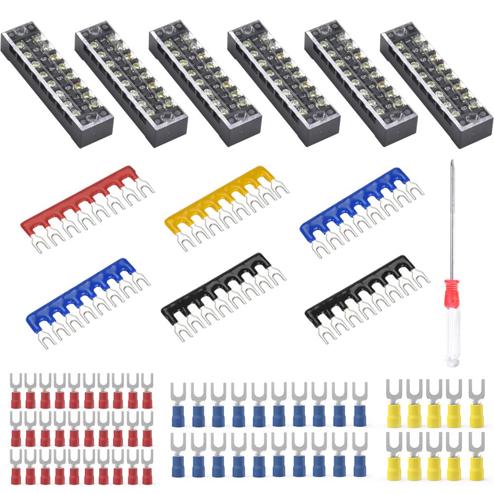 Regleta de terminales de tornillo con 60 conectores de cable para un cableado ordenado 8