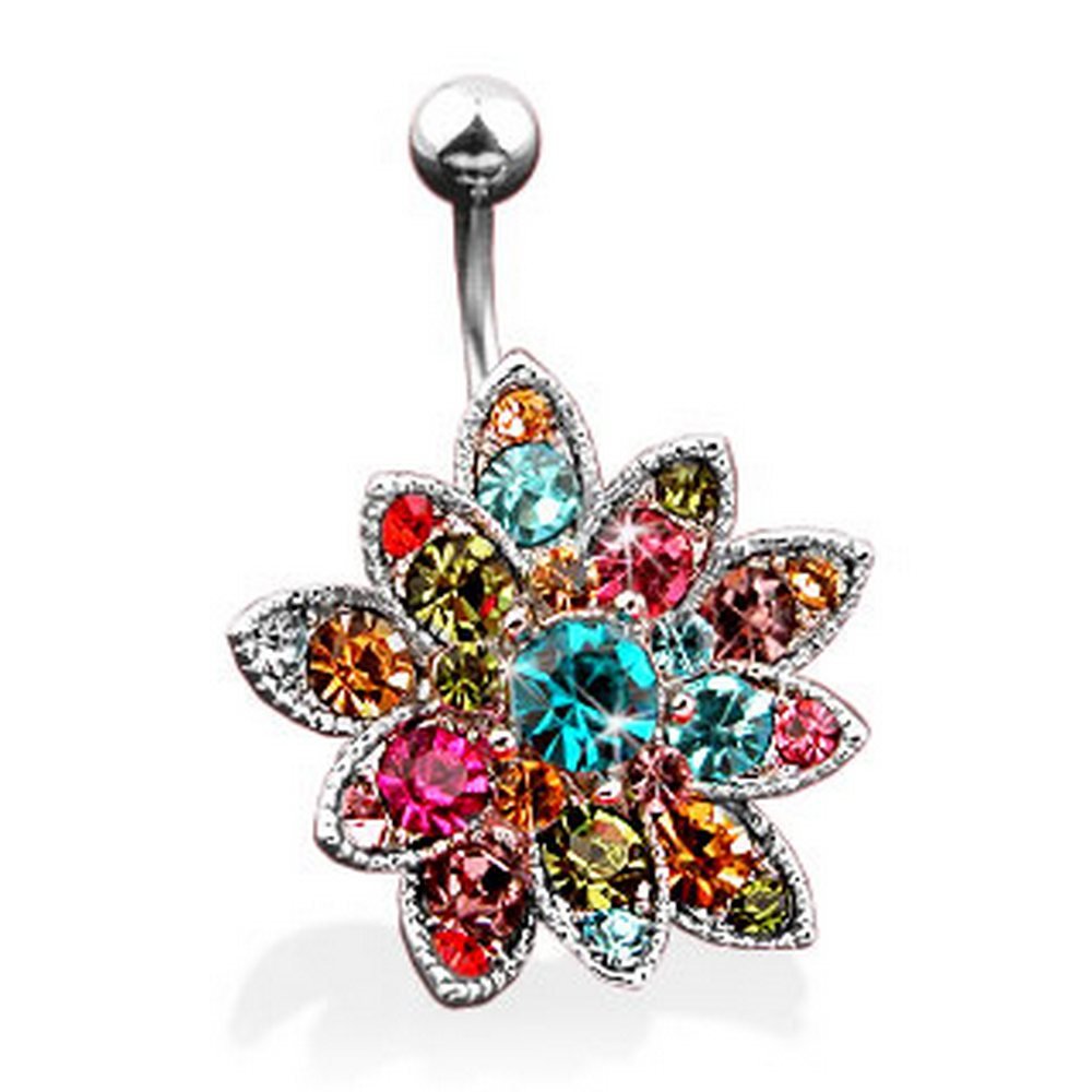 Navelpiercing, buik, bal, parels, neonverf, sieraden