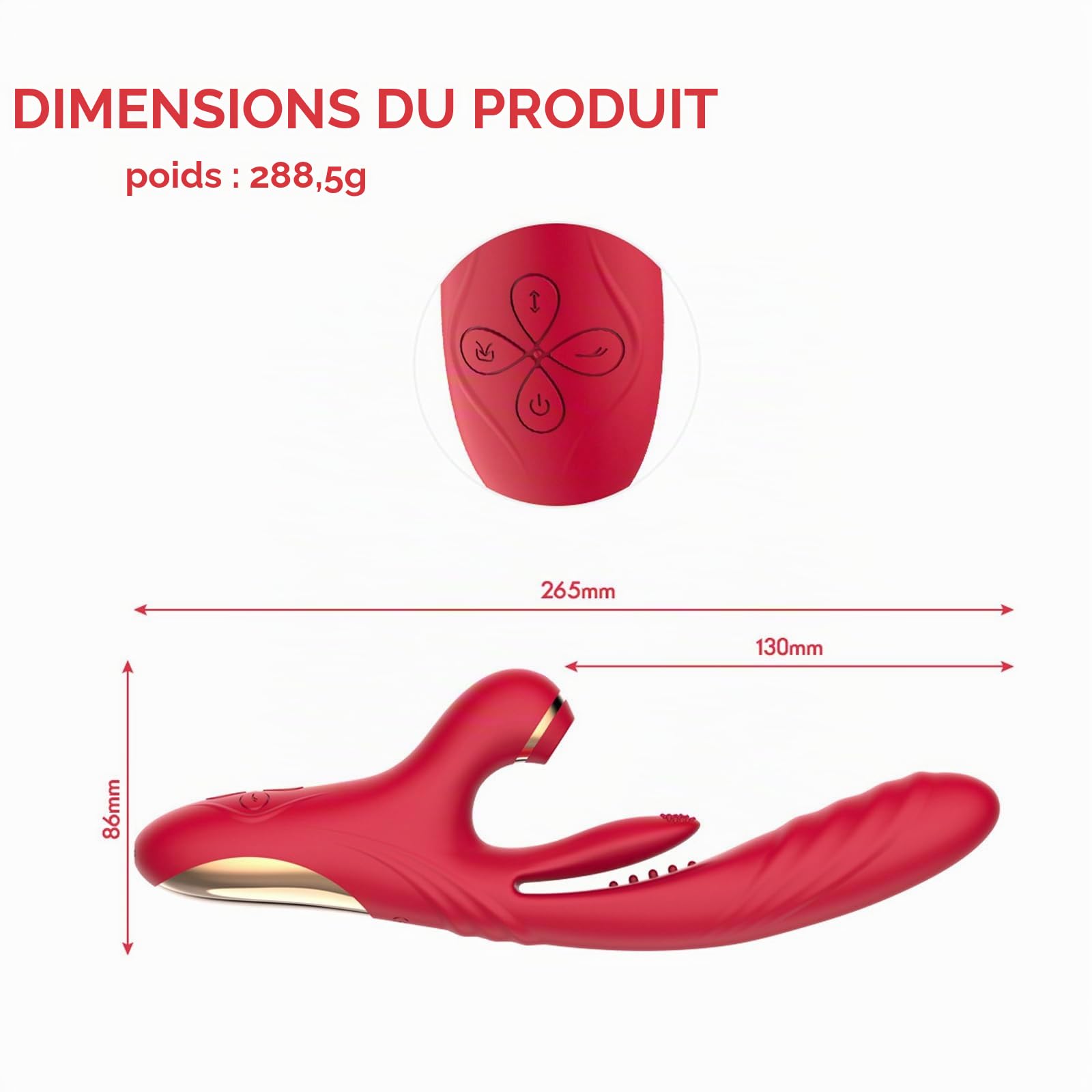 Vibrateur à succion Vibration de succion multi-fréquence Nouveau design à triple tête Étanchéité IPX6 Flirt et masturbation