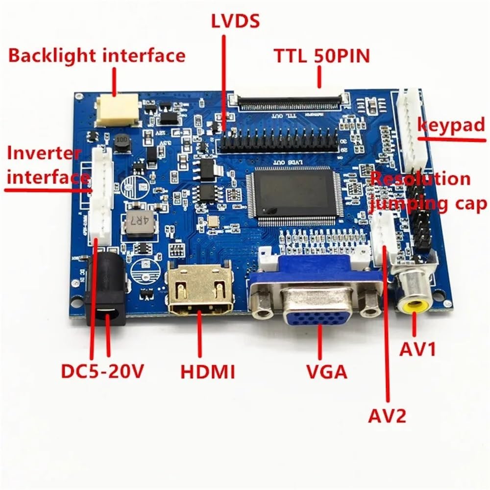 TV Power Board Display TTL LVDS Controller Board HDMI VGA 2AV 6,5 cala 7 8 9 50 PIN do AT070TN90 92 94