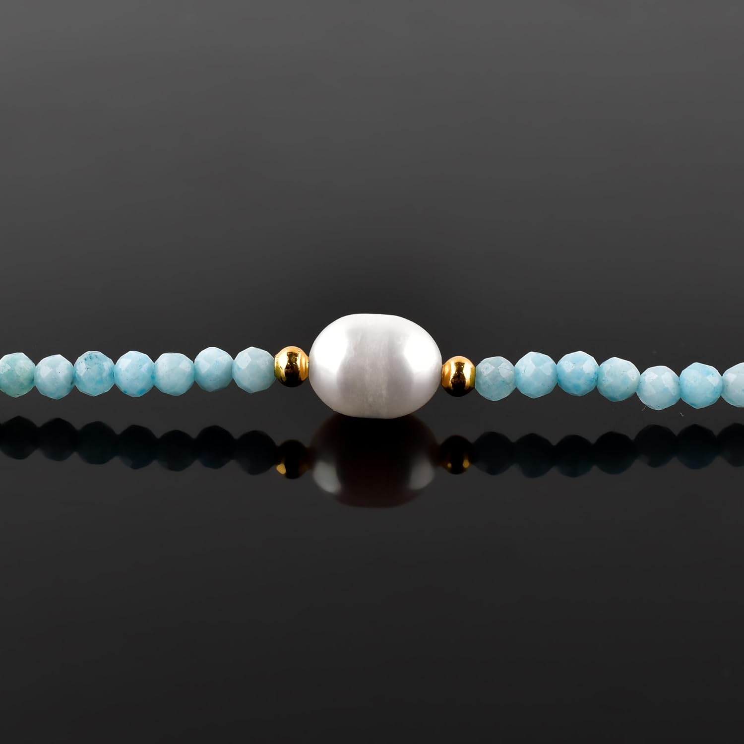 InfinityGemsArt Gemstone Gold Necklace For Women, Birthstone Natural Crystal Stone With Freshwater Pearl Beaded Jewelry, Gold Plated 18 Inch Chain - Image 8