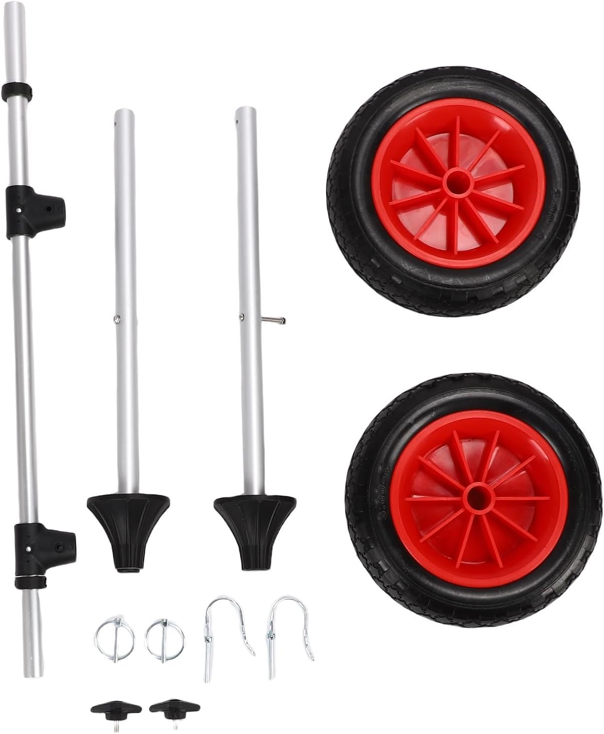 Tbest Heavy Duty Adjustable Width Kayak Cart Trolley with 10 Inch Solid Tires Foldable Canoe Carrier Boat Trailer Transport for Kayaks Canoes Small Boats Rubber Metal Construction