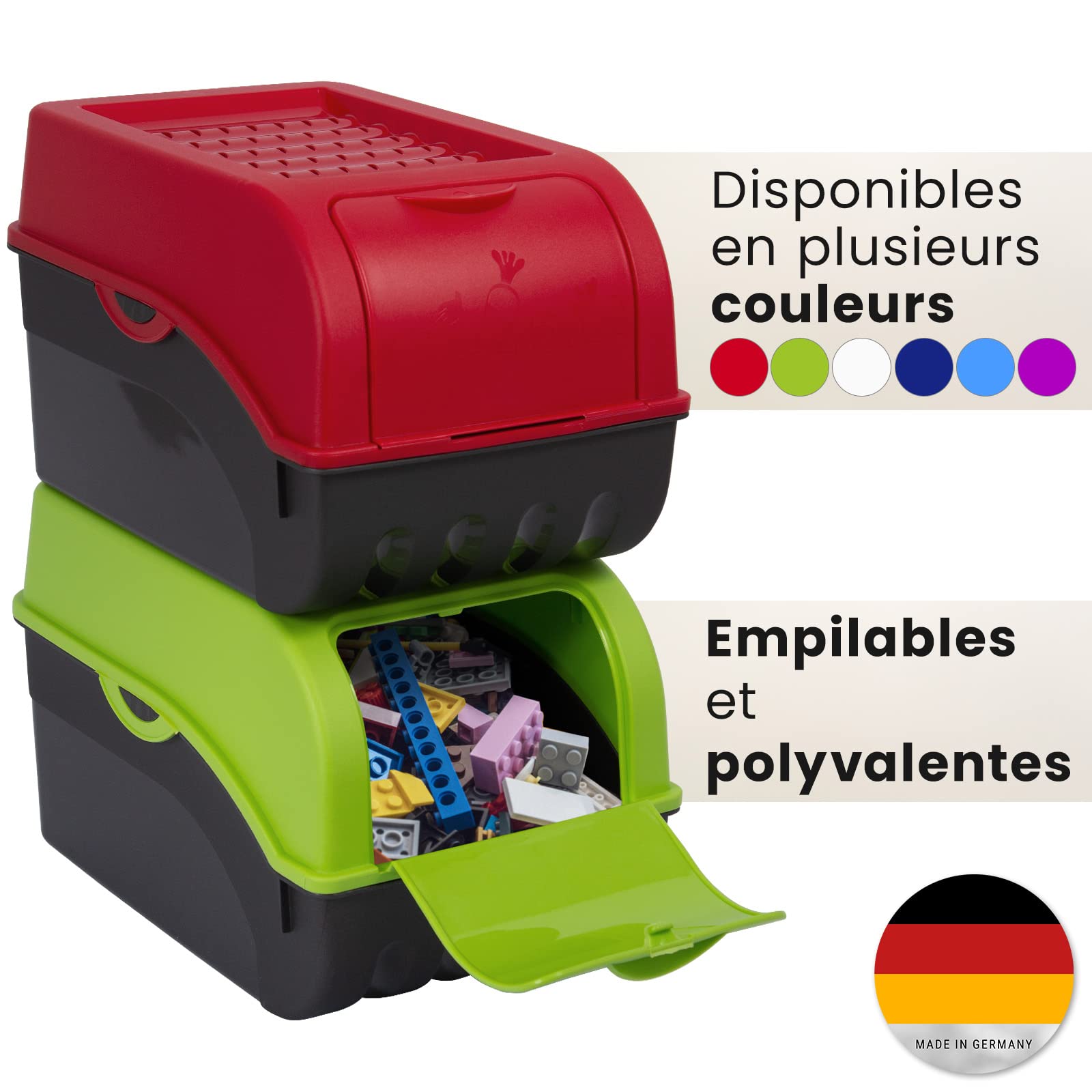 Lot De 3 Boîtes De Rangement Pommes De Terre & Oignons ARTECSIS - Blanche - 3 Tailles (3.5L + 5L + 9L) + 6 Stickers Légumes Inclus