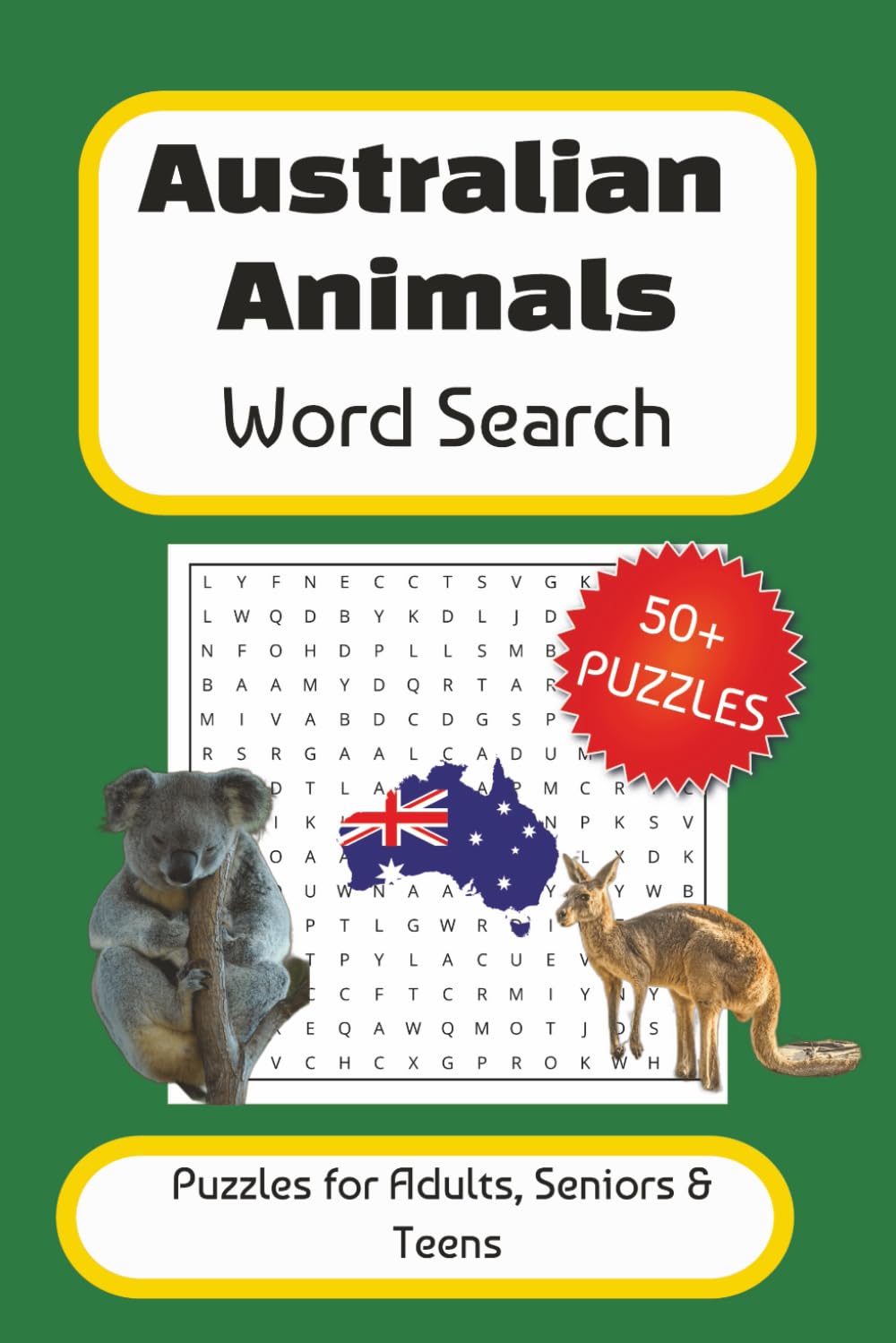 Australian Animals Word Search: Word Searches with Easy to Read Print about Australian animals, kangaroo, Down Under animals and more | 6x9 inches, ... Gift for vacations, Holidays and free times