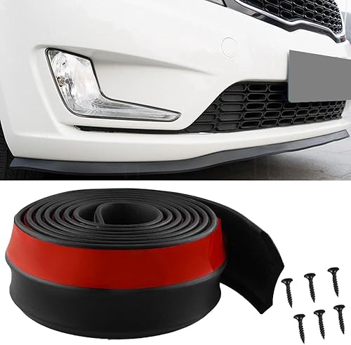 Borde delantero universal de 8.2 pies, falda de goma para parachoques delantero de automóvil, falda lateral, protector de alerón divisor, cuerpo
