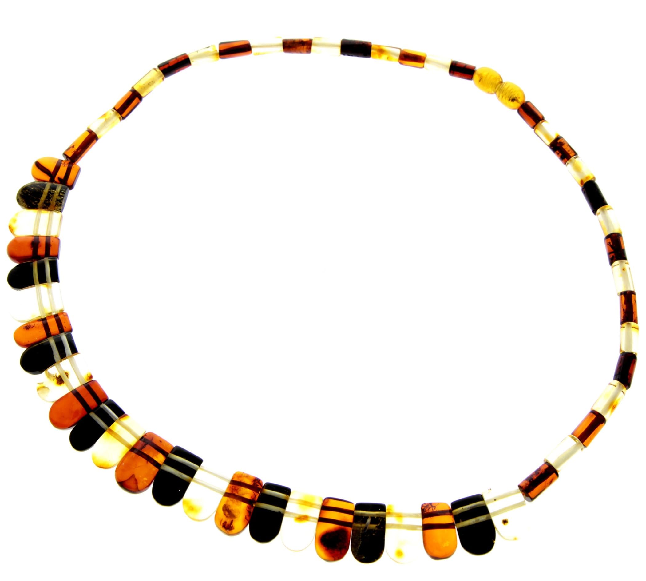 SilverAmber Jewellery UK Collar Egipcio de ámbar Multicolor NE0202, Fabricado con Piedras de ámbar báltico auténticas