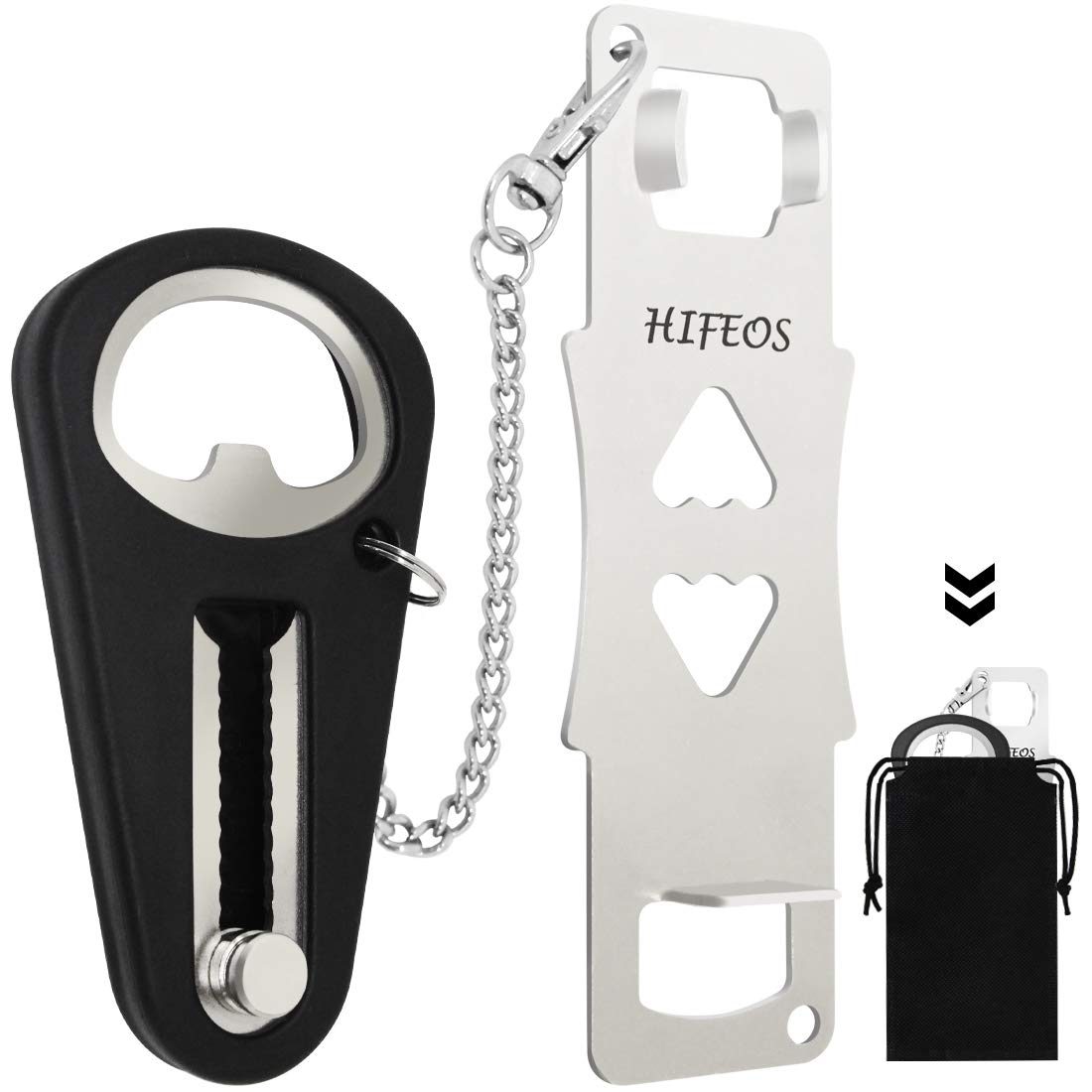 HIFEOS Portable Door Lock, Anti-Theft Travel Lock for Additional Privacy and Safety, Heavy Duty Bedroom Door Lock for Traveling, Hotel, Home, Apartment (Black)
