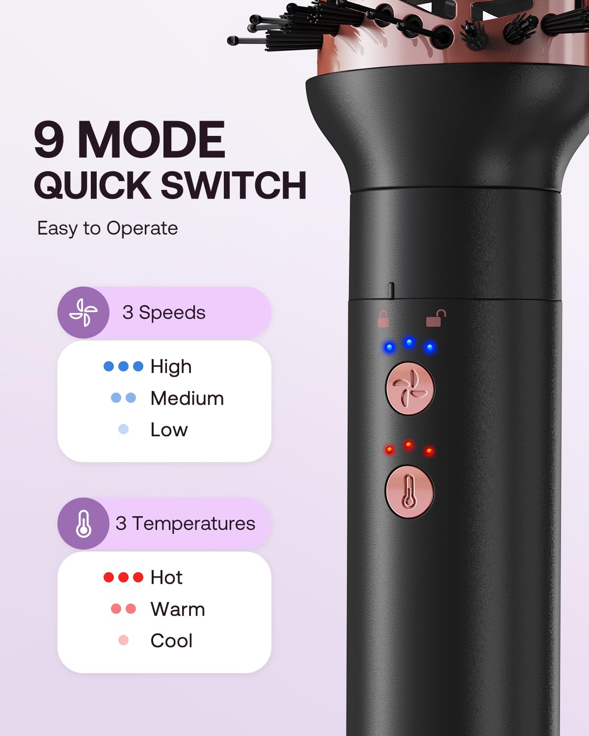 BESTOPE PRO Hairstyler 5 in 1 110,000 RPM Ionen Reisefön Multi-Hair Styler Set Automatischer Luft-Lockenstab