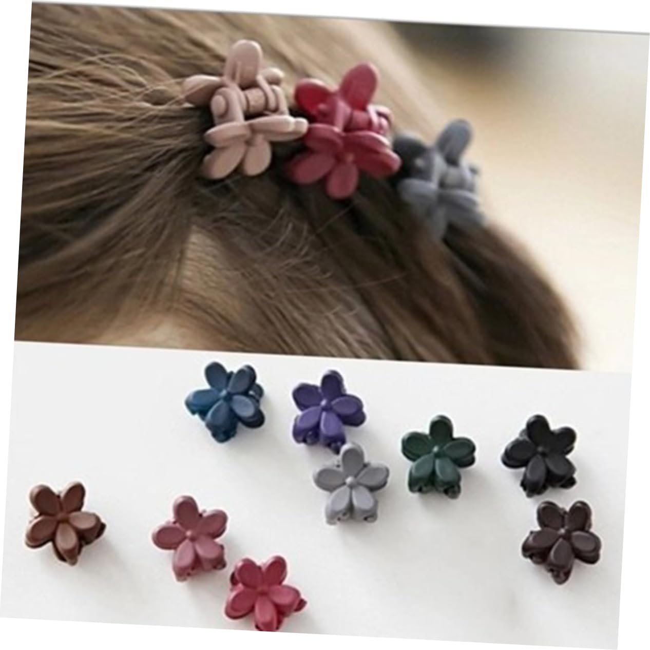 IWOWHERO Mini Flower Hair Claws for Girls 10Pcs Small Blossom Hair Clips Soft Skin-Friendly Baby Accessories for Everyday Use - Image 2