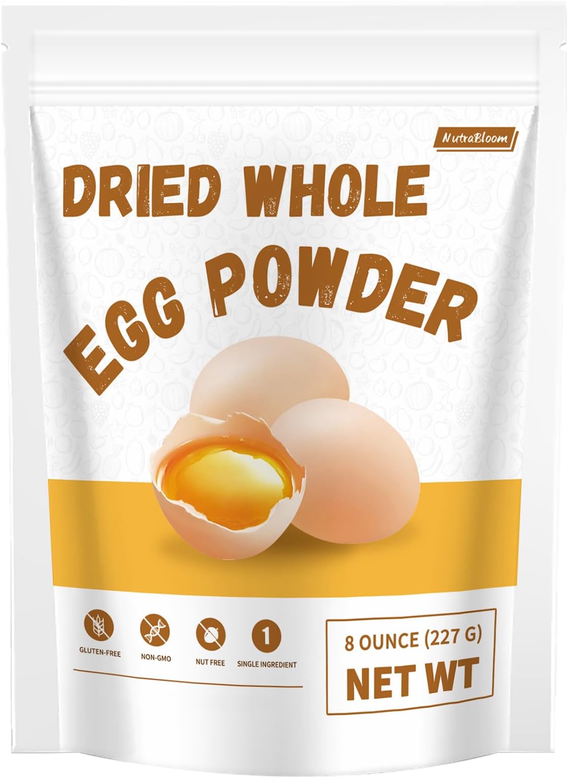 NutraBloom Whole Egg Powder, Pure Natural Gluten Free Versatile Single Ingred...