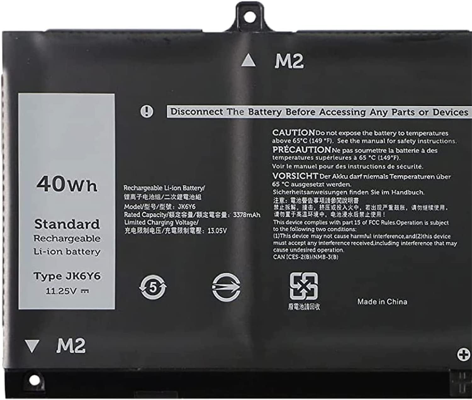 JK6Y6 C5KG6 CF5RH H5CKD Laptop Battery Replacement for Dell Latitude 3410 3510 Vostro 5300 5401 5501 Inspiron 5300 5401 5408 5501 5508 5400 7405 7300 7500 2-in-1 Silver Series(11.25V 40Wh)