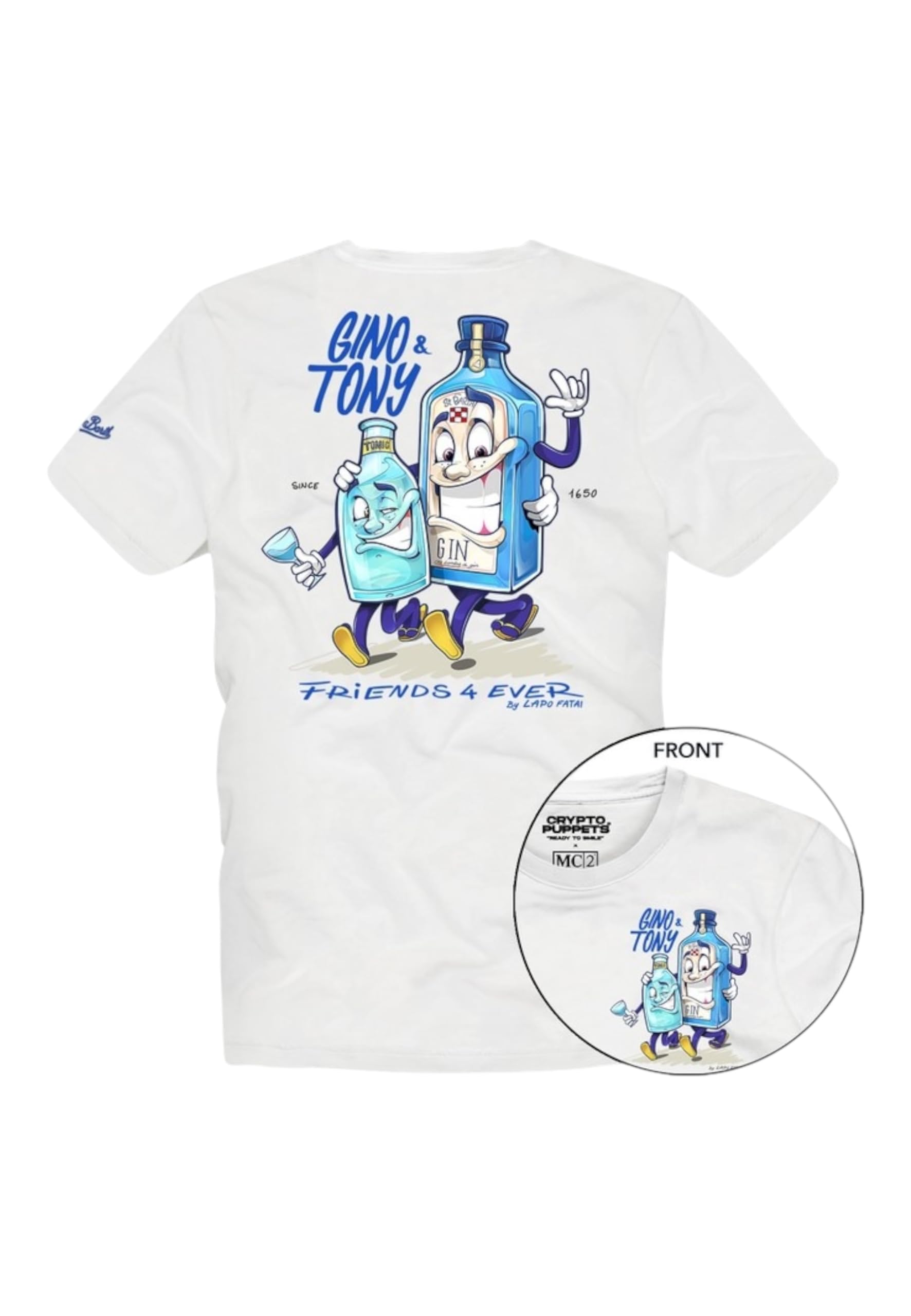Saint Barth Mc2 - Camiseta de manga corta para hombre de algodón PRL0002-Cpt Gino Tony