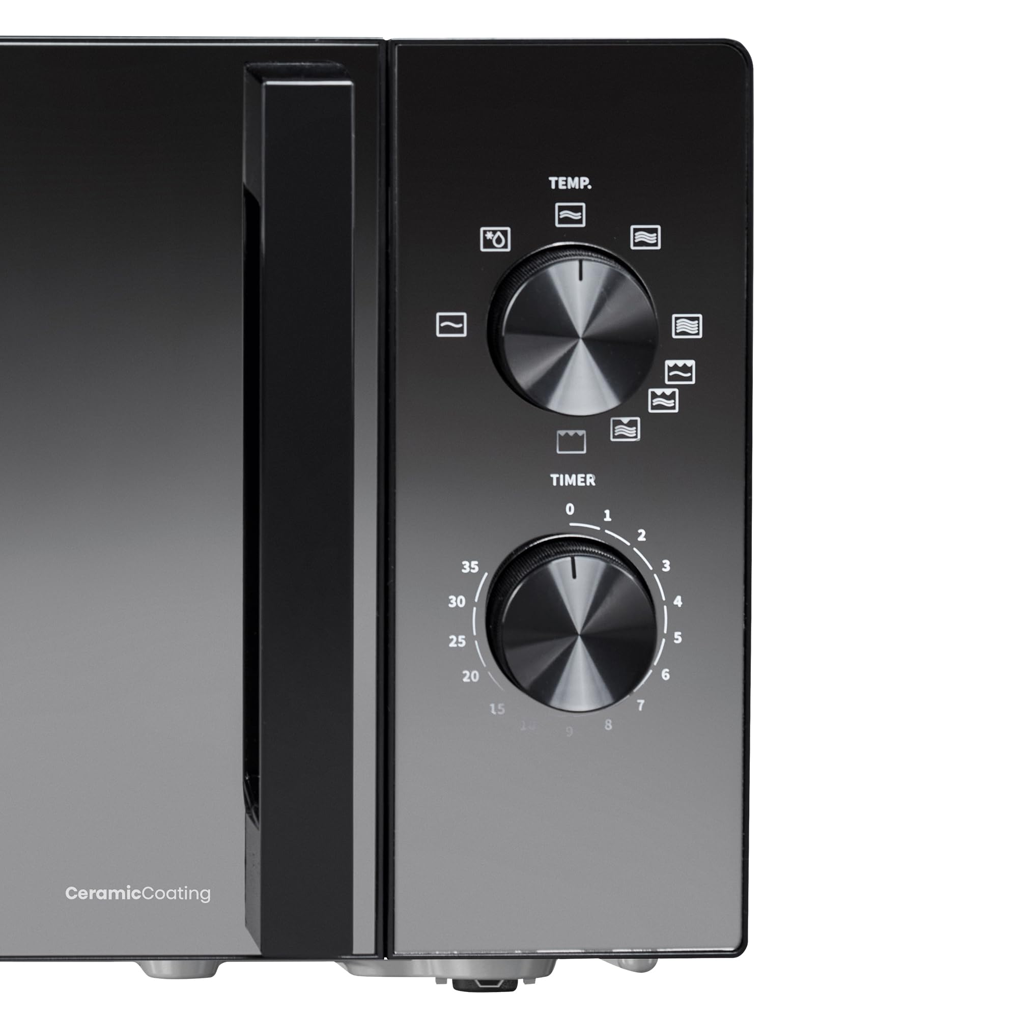 Hisense H20MOMBP1HG - Microondas con Grill 800W, 20L, Alto 32.6cm x Ancho 45.5cm, Color Negro, Potencia del Grill: 800 W, Revestimiento Cerámico, Cristal Premium, 5 Niveles de Potencia