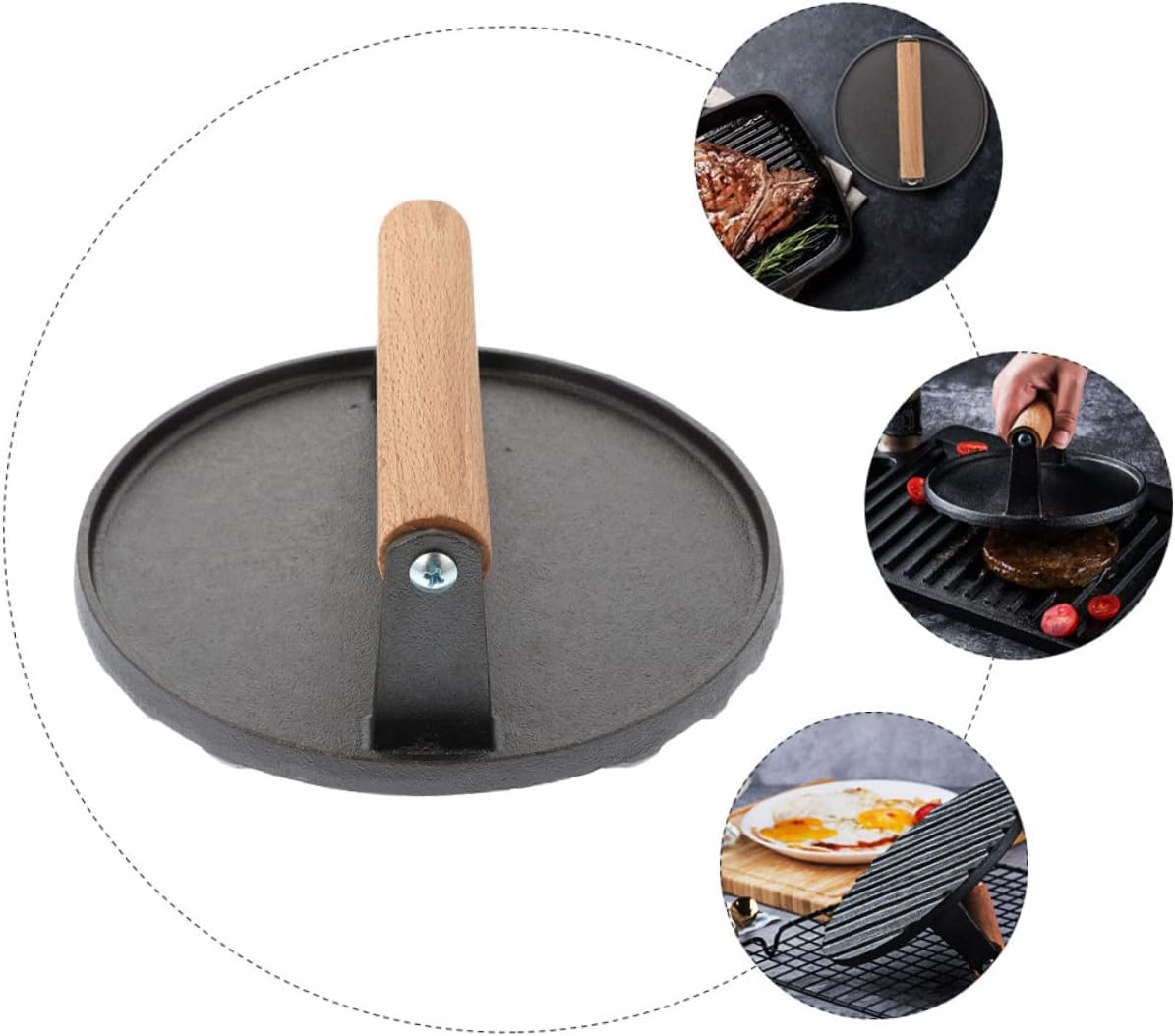 Meat Press Tortilla Presses Triturador De Alimentos Grilling Tools Cooking Mold Home Meat Press Kitchen Burger Patty Maker Barbecue Sandwich Pie Machine Press Machine Wood Black